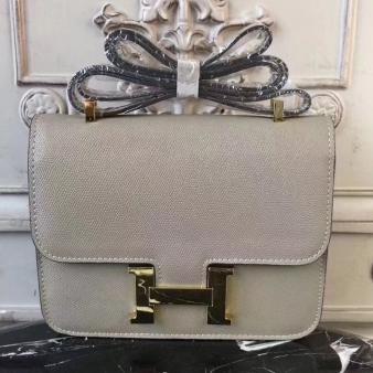 Hermes Constance MM 24cm Grey Epsom Leather Bag